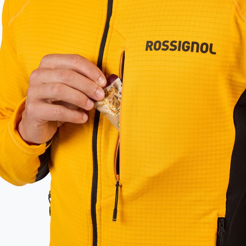 Felpa uomo Rossignol Blackside Mix Full Zip Hoodie Fleece saffron yellow 7