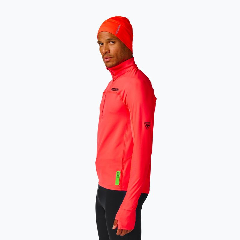 Felpa da uomo Rossignol Hero Half Zip First Layer neon red 5