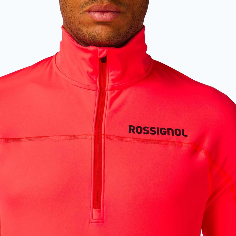Felpa da uomo Rossignol Hero Half Zip First Layer neon red 6