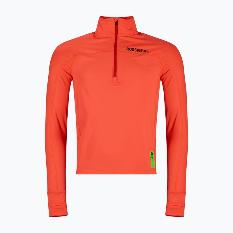 Felpa da uomo Rossignol Hero Half Zip First Layer neon red 10
