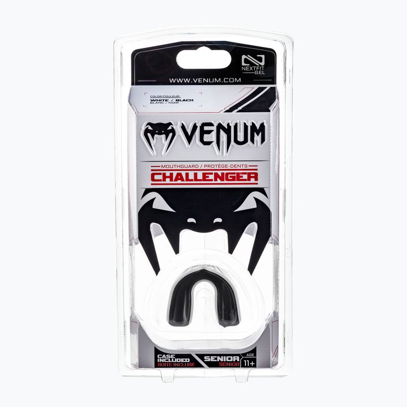Venum Challenger protezione singola della mascella bianca e nera 02573