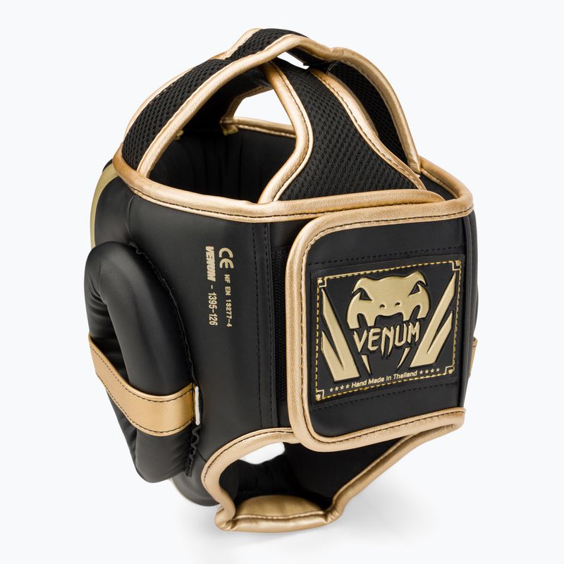 Casco da boxe Venum Elite nero/oro 3