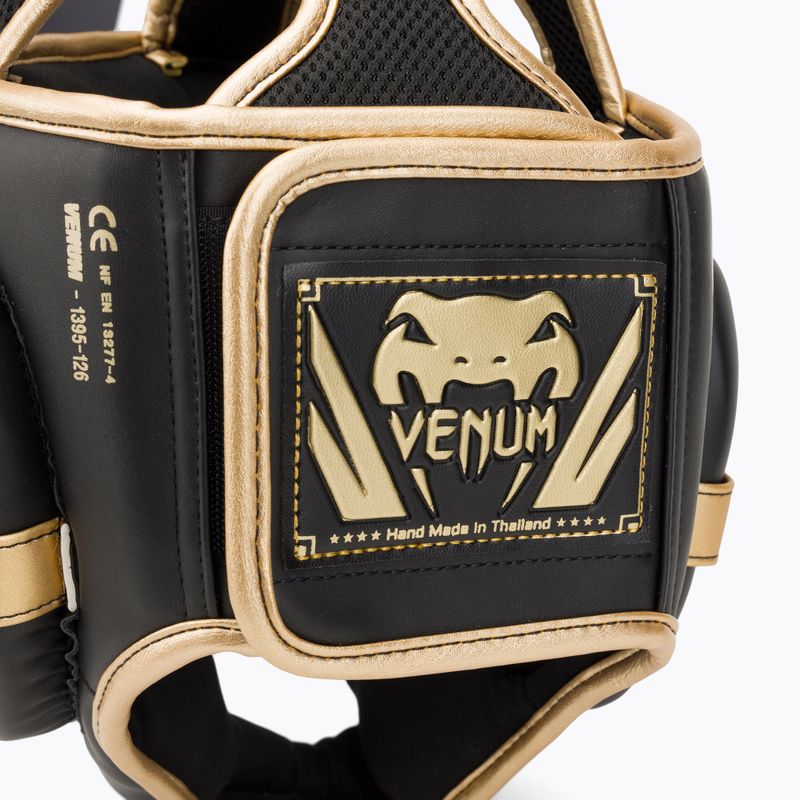 Casco da boxe Venum Elite nero/oro 4