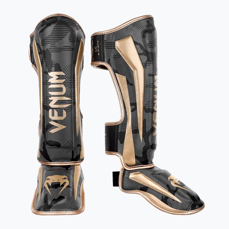 Protezioni per tibia Venum Elite Standup camo scuro/oro