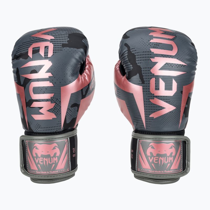 Guantoni da boxe Venum Elite nero/rosa oro