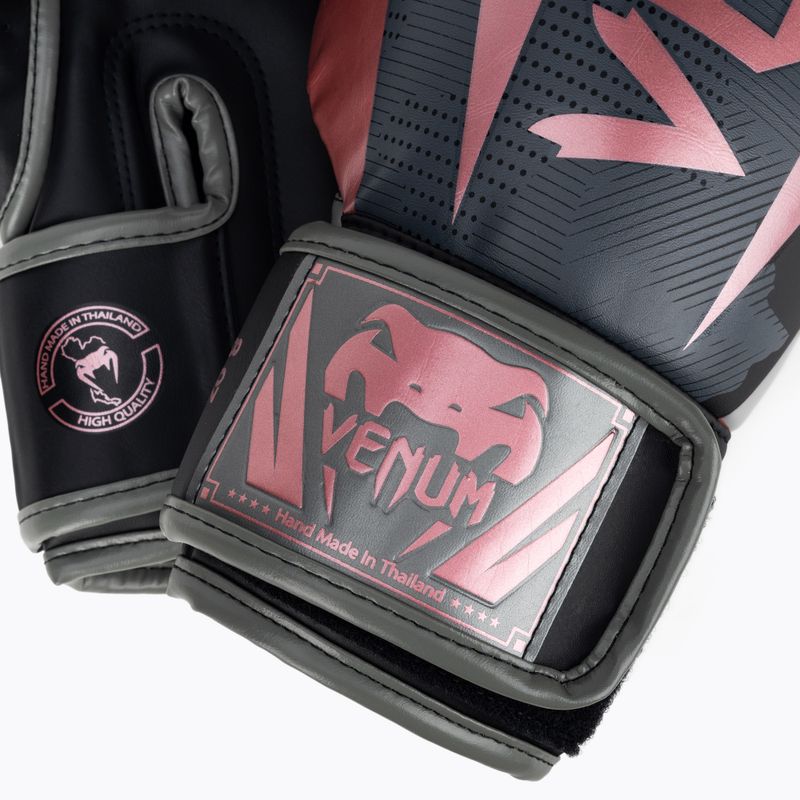 Guantoni da boxe Venum Elite nero/rosa oro 5
