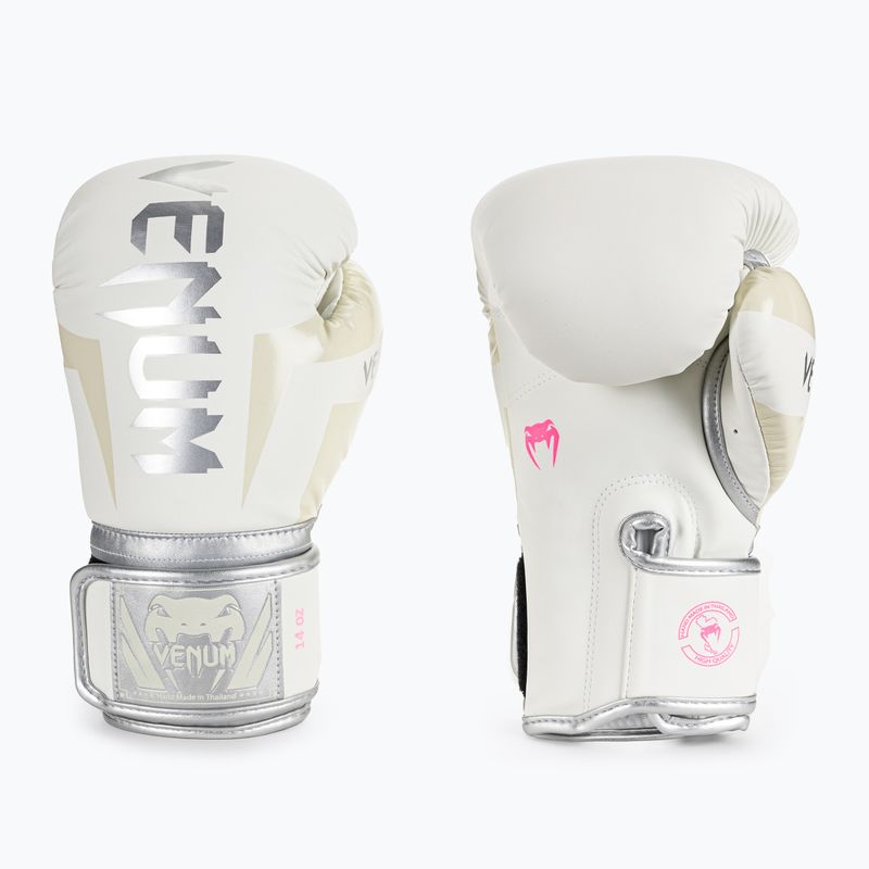 Guantoni da boxe Venum Elite bianco/argento 3