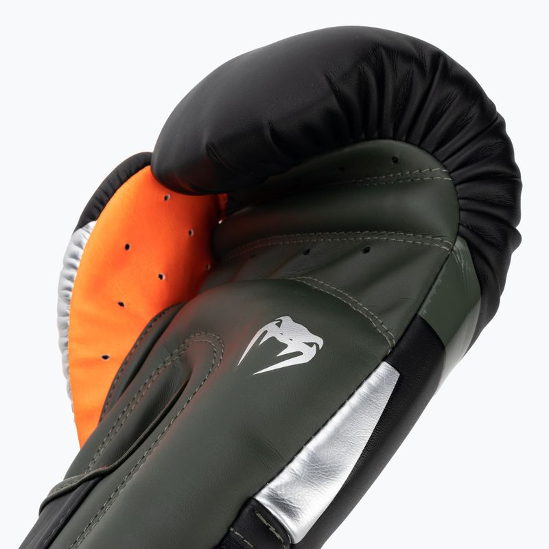 Guantoni da boxe Venum Elite nero/argento/kaki 4