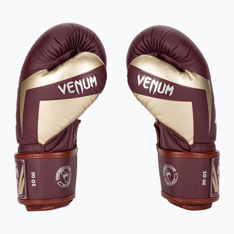 Guantoni da boxe Venum Elite bordeaux/oro 3