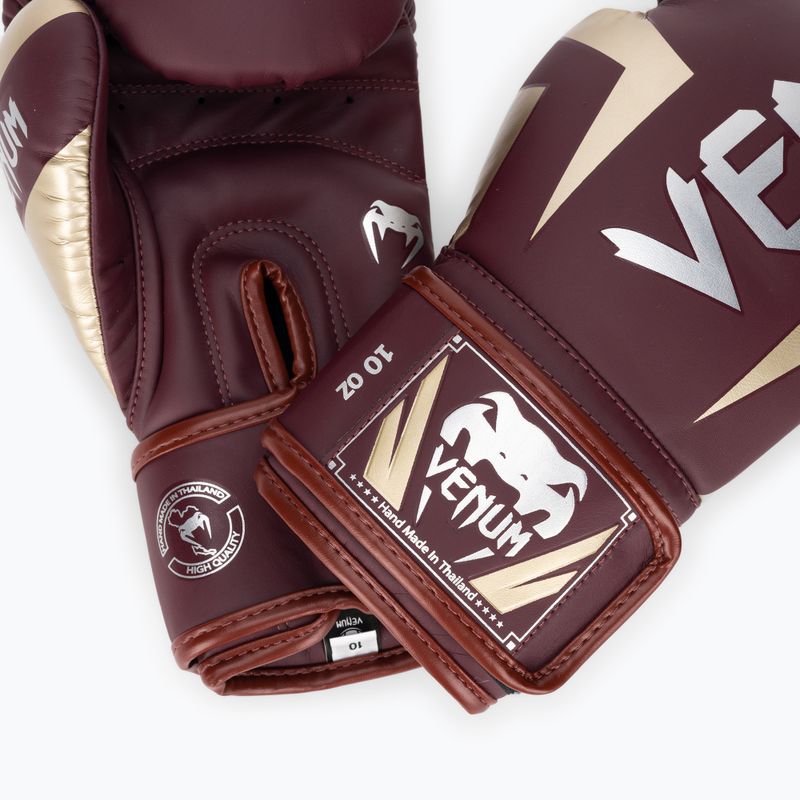 Guantoni da boxe Venum Elite bordeaux/oro 4