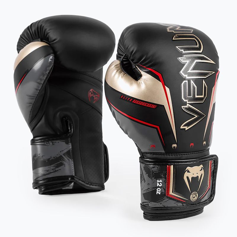 Guantoni da boxe Venum Elite Evo nero/oro 3