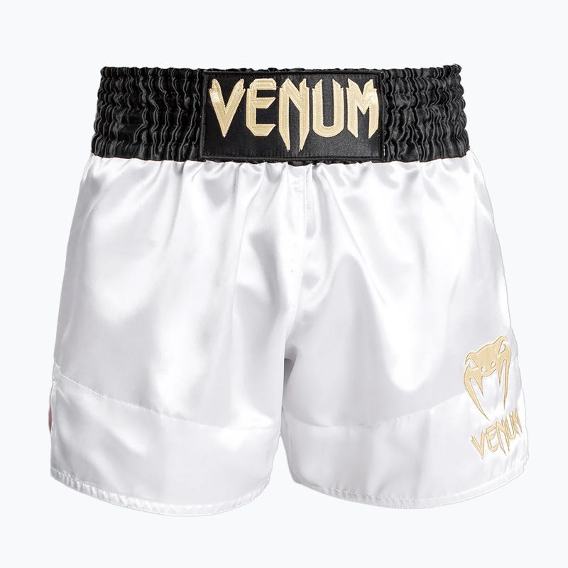 Pantaloncini da allenamento uomo Venum Classic Muay Thai bianco/oro/nero