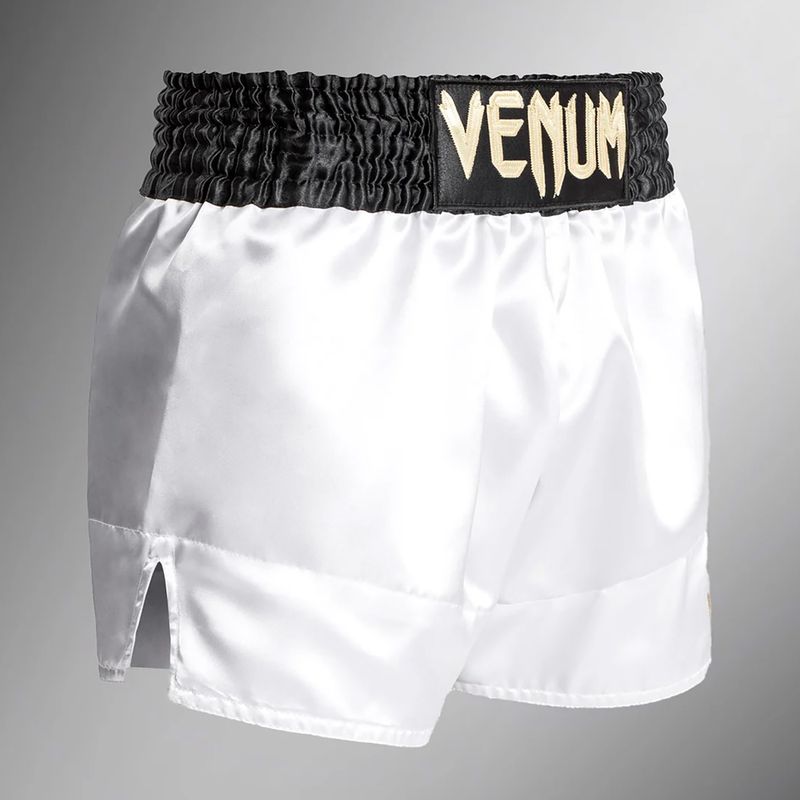 Pantaloncini da allenamento uomo Venum Classic Muay Thai bianco/oro/nero 2