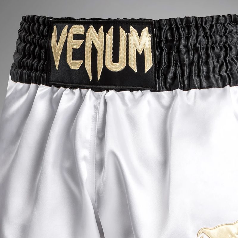 Pantaloncini da allenamento uomo Venum Classic Muay Thai bianco/oro/nero 4