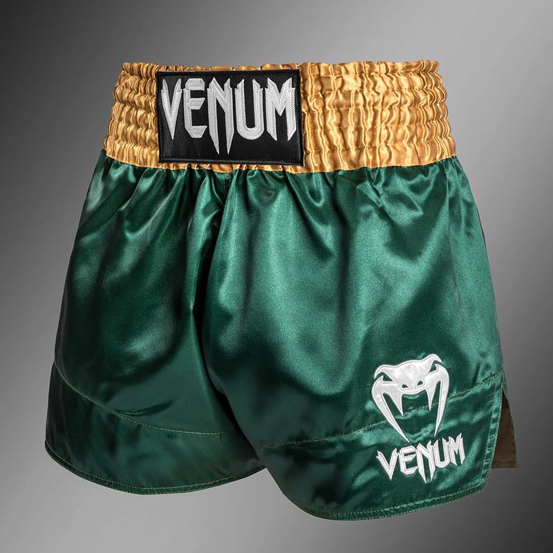Pantaloncini da allenamento uomo Venum Classic Muay Thai verde/oro/bianco 3