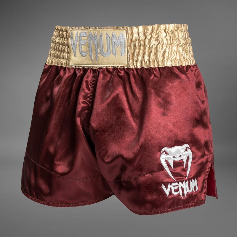 Pantaloncini da allenamento uomo Venum Classic Muay Thai burgundy/gold/white 3