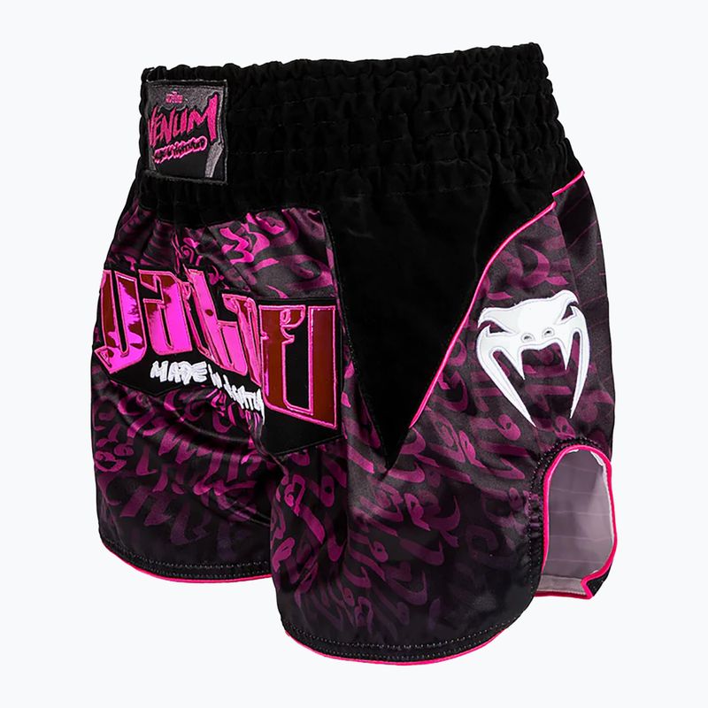 Pantaloncini da allenamento Venum Attack Muay Thai nero/rosa 3