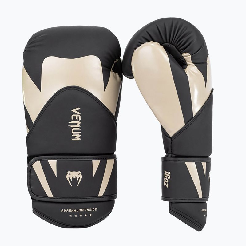 Venum Challenger 4.0 guanti da boxe da uomo nero/beige 3