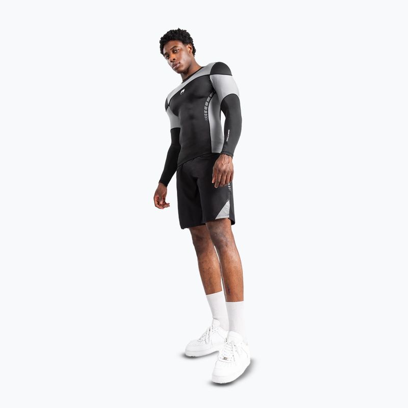 Rashguard Venum Tempest a maniche lunghe da uomo per l'allenamento, nero/grigio 2
