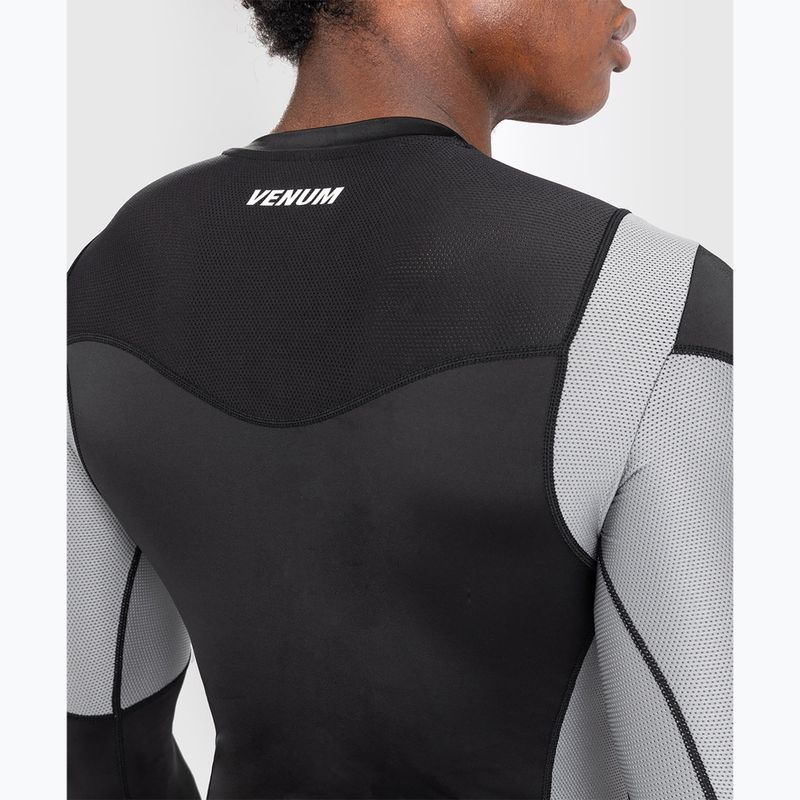 Rashguard Venum Tempest a maniche lunghe da uomo per l'allenamento, nero/grigio 6
