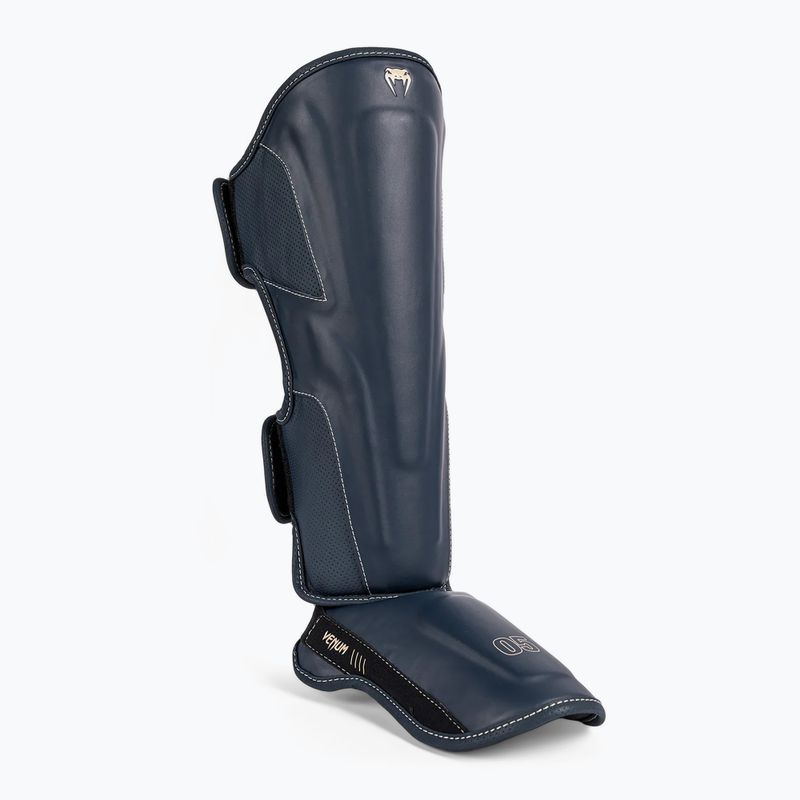 Protezioni per tibia e piede Venum Impact Evo da uomo blu ghiaccio