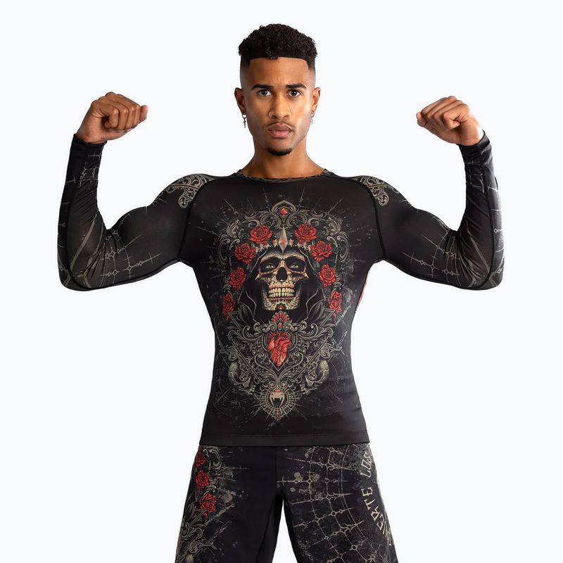 Venum Santa Muerte 5.0 Rashguard a manica lunga da uomo nero/oro profondo 4