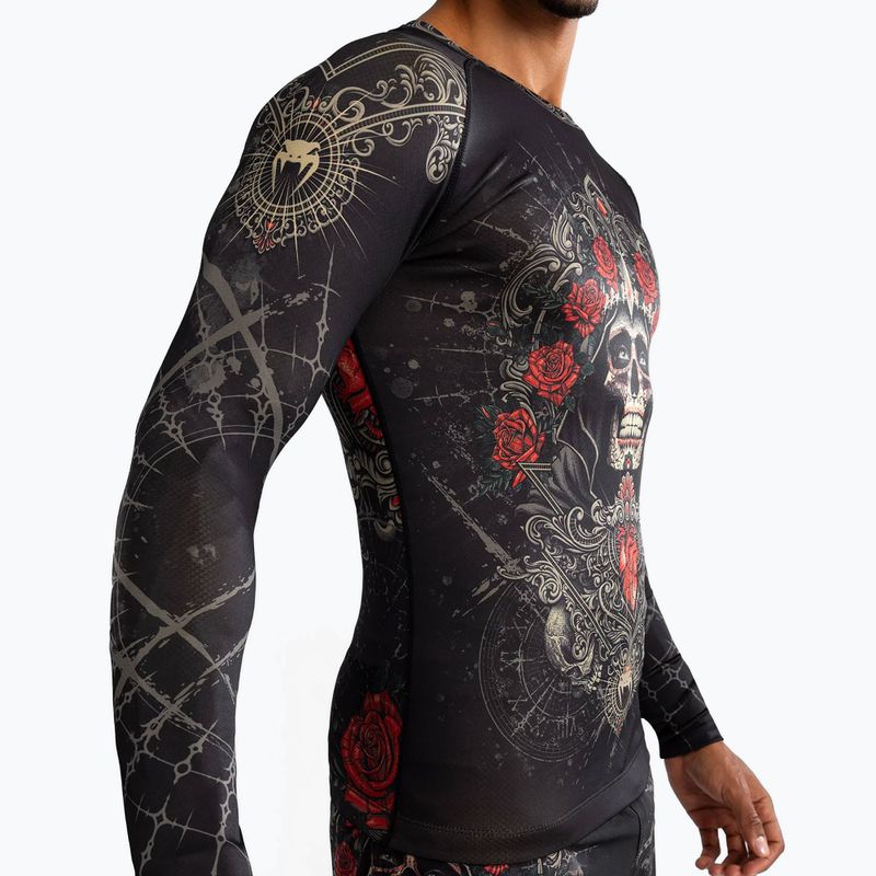 Venum Santa Muerte 5.0 Rashguard a manica lunga da uomo nero/oro profondo 6