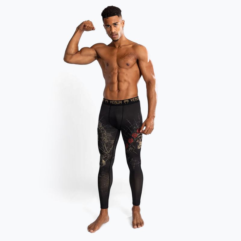 Venum Santa Muerte 5.0 Ghette da uomo nero profondo/oro leggings da allenamento 4