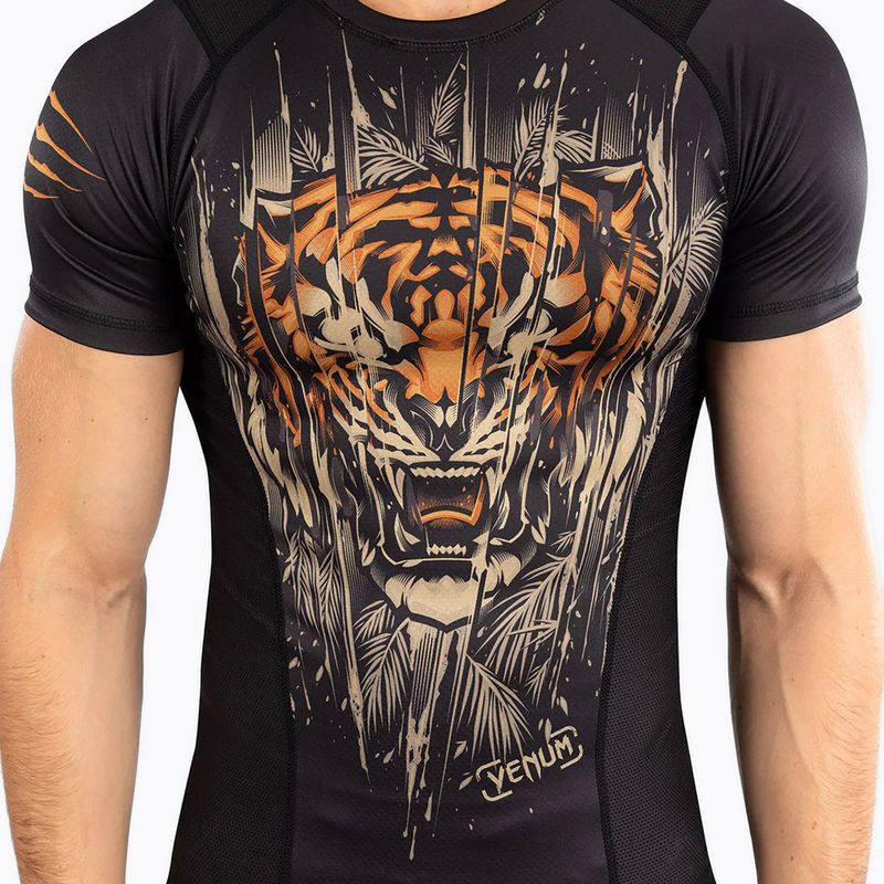 Rashguard a manica corta Venum Tiger Uomo nero/arancio neon 5