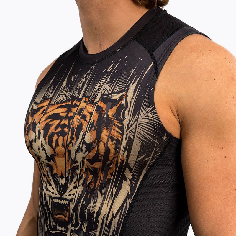 Venum Tiger Canotta Rashguard senza maniche da uomo nero/arancio neon 4