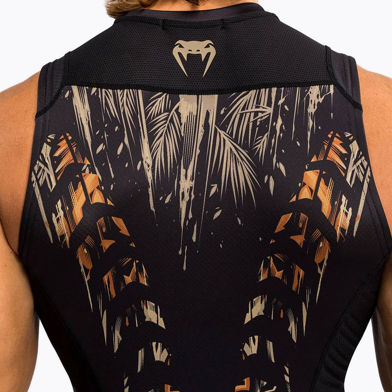 Venum Tiger Canotta Rashguard senza maniche da uomo nero/arancio neon 5