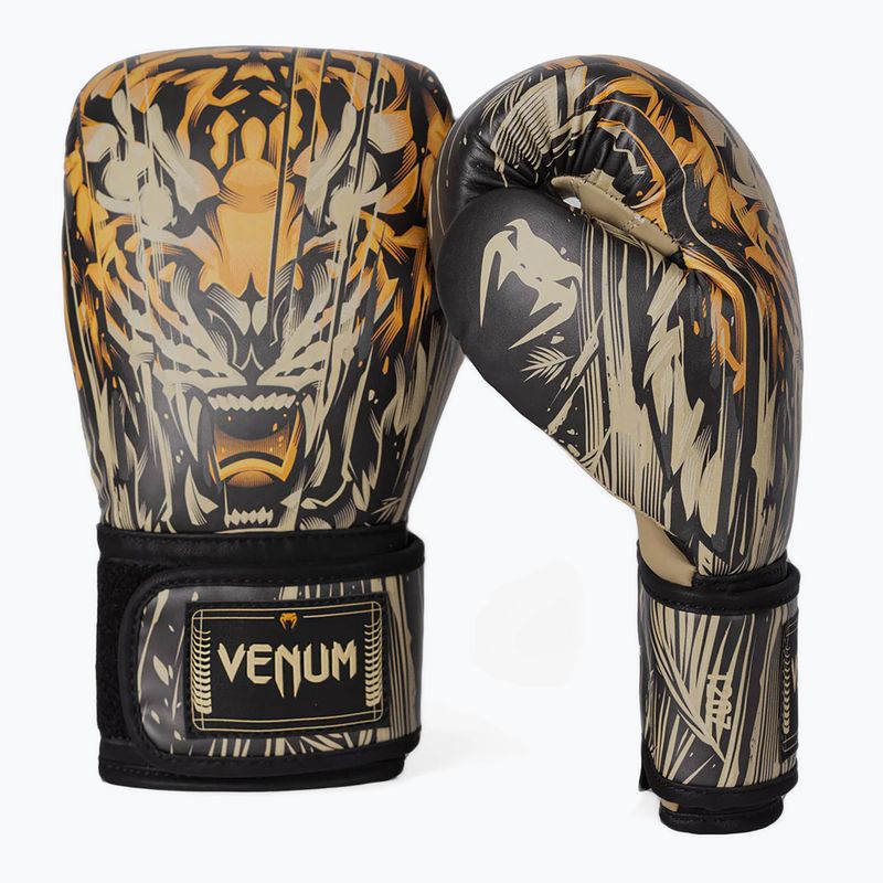 Guantoni da boxe Venum Tiger nero/arancio neon 2