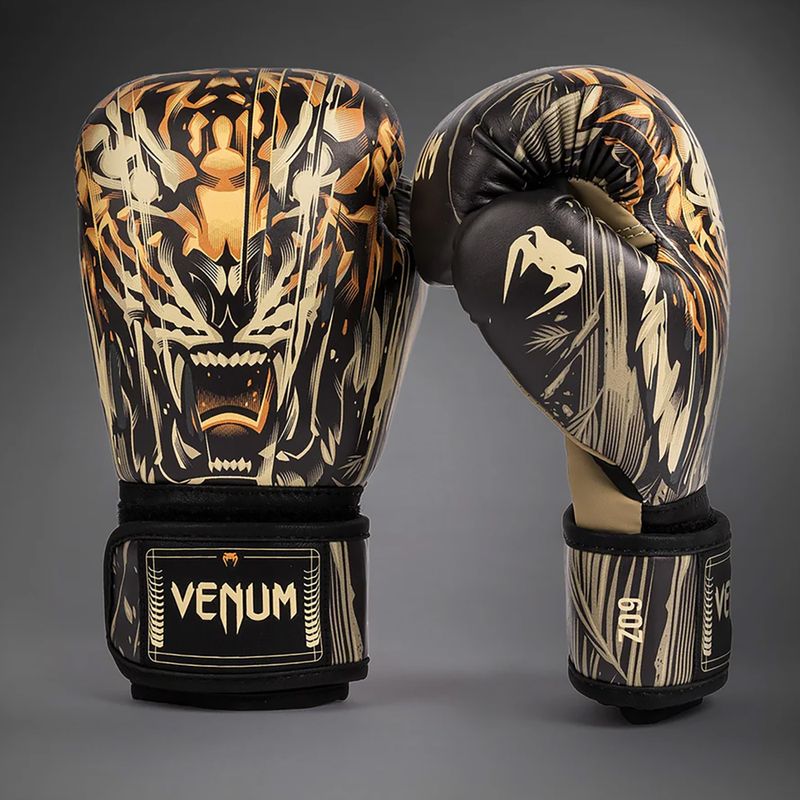 Guantoni da boxe per bambini Venum Tiger Kids Boxing nero/arancione neon 2
