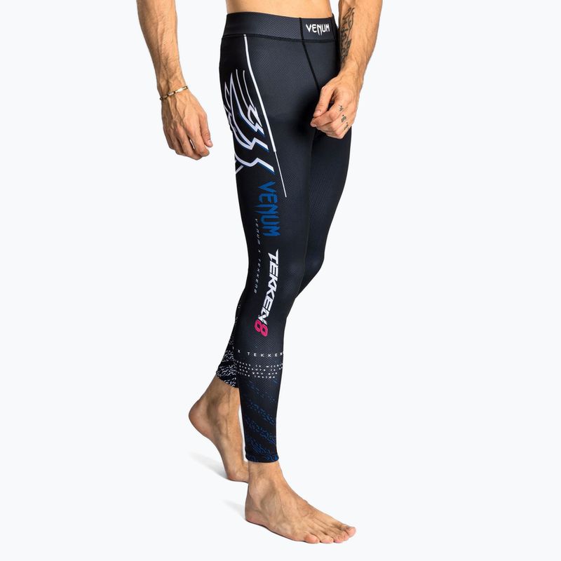 Leggings da allenamento Venum X Tekken 8 da uomo - Jin Kazama Spats blu/nero/bianco 4