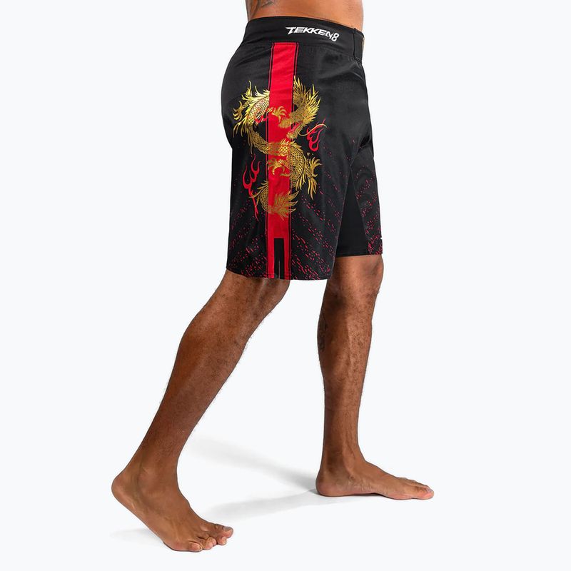 Pantaloncini da allenamento Venum X Tekken 8 da uomo - Marshall Law Fight Shorts nero/rosso/oro 4