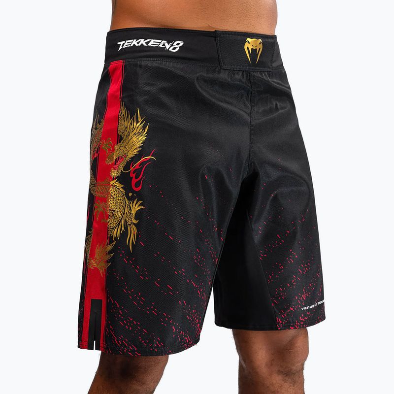 Pantaloncini da allenamento Venum X Tekken 8 da uomo - Marshall Law Fight Shorts nero/rosso/oro 5