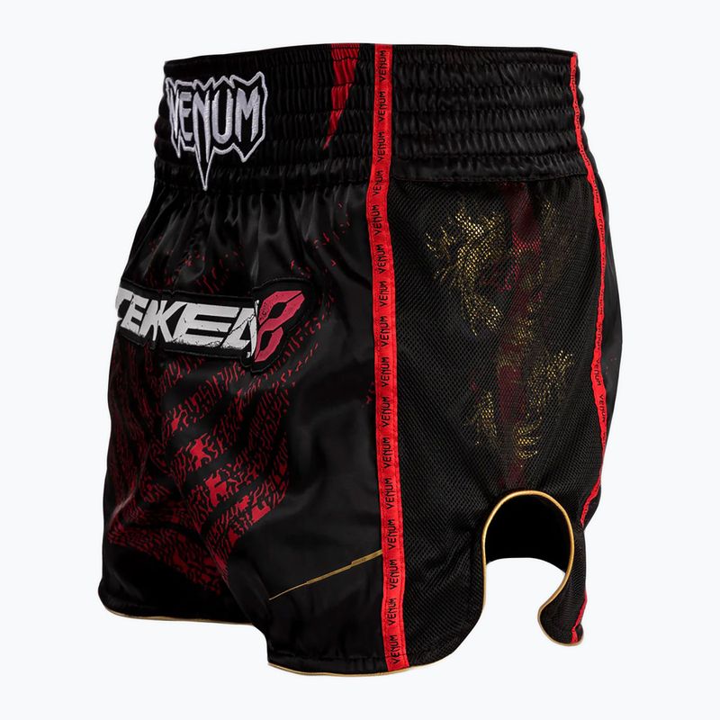 Pantaloncini da allenamento Venum X Tekken 8 da uomo - Marshall Law Muay Thai Shorts nero/rosso/oro 4