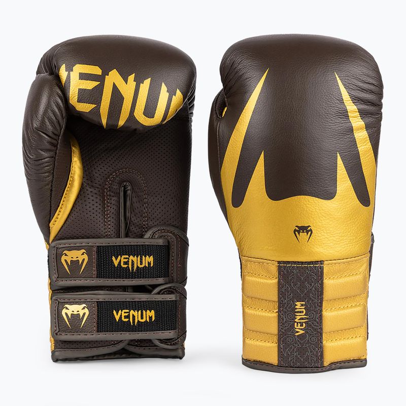 Guanti da boxe Venum Reverso cioccolato/oro 4