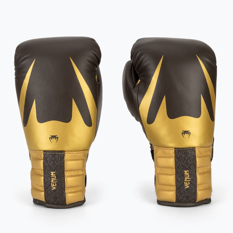 Guanti da boxe Venum Reverso cioccolato/oro 2