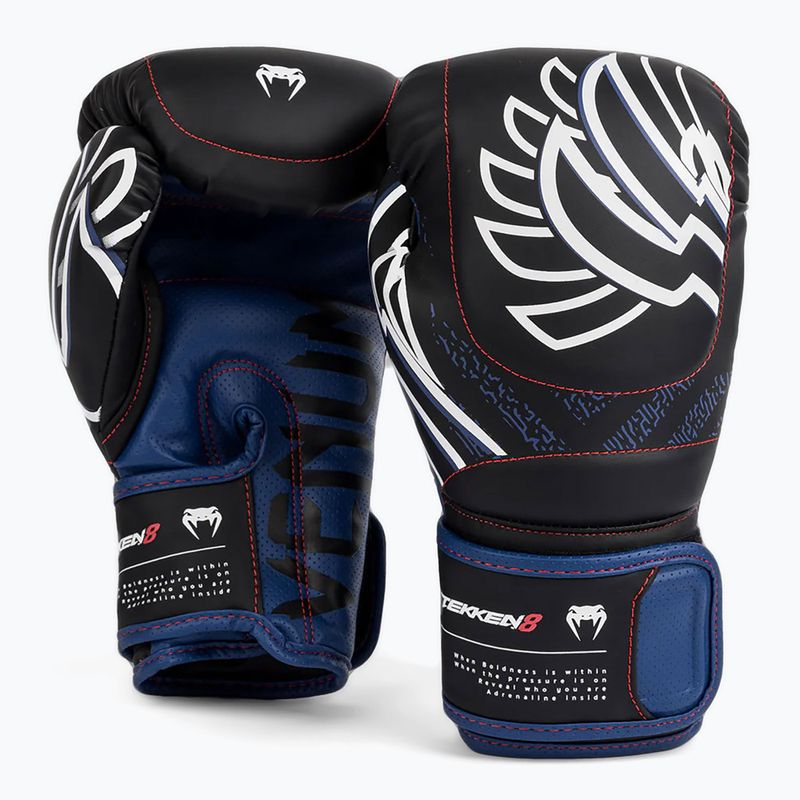 Guanti da boxe Venum X Tekken 8 - Guanti da boxe Jin Kazama blu/nero/bianco