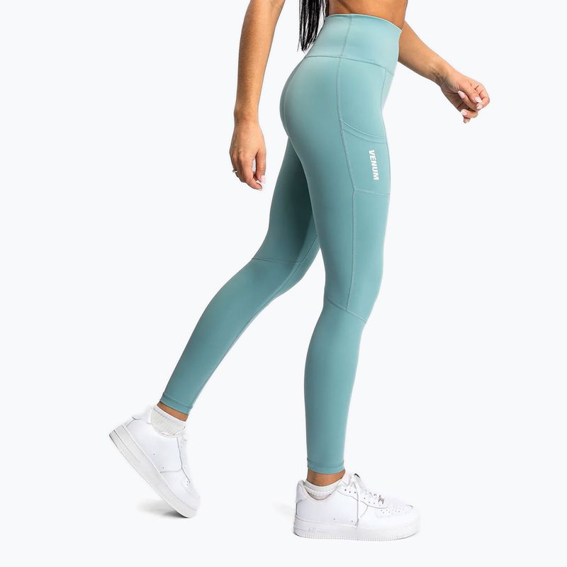 Leggings da allenamento Venum Essential Performance da donna verde acqua 4