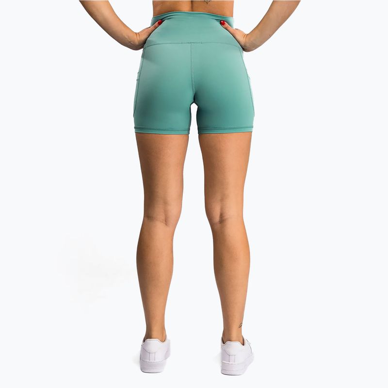 Pantaloncini da ciclismo Venum Essential da donna verde acqua 4