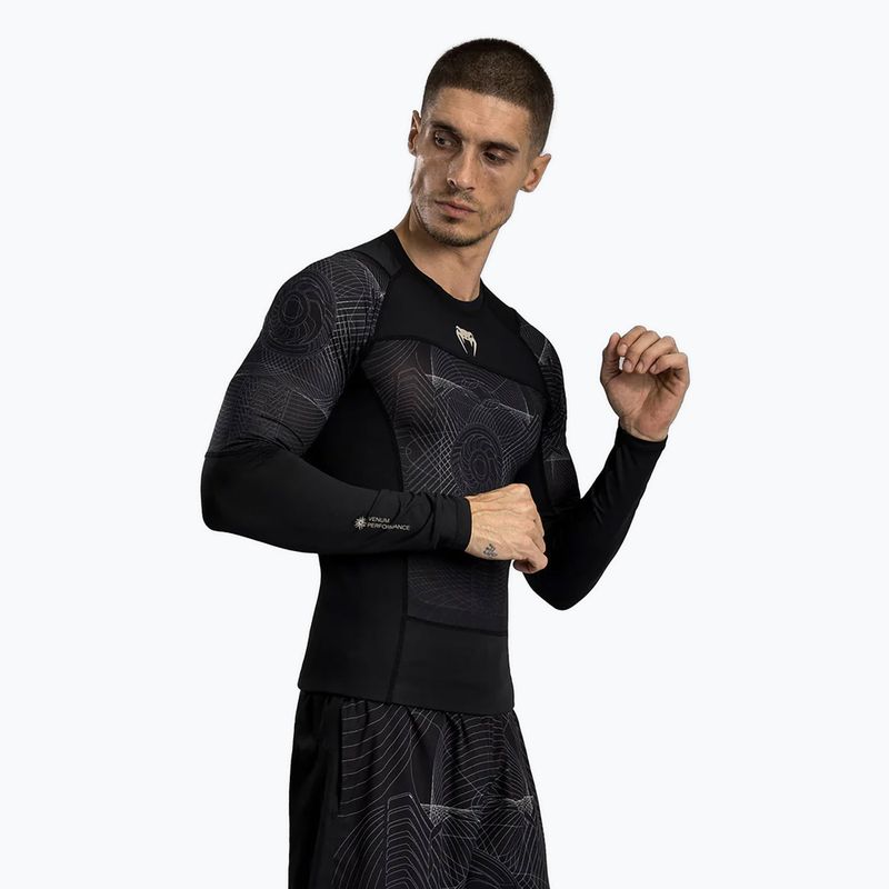 Rashguard Venum G-Fit Air a manica lunga da uomo nero profondo/sabbia del deserto 3
