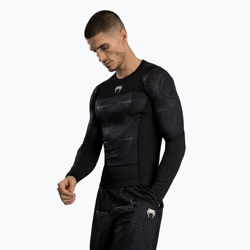 Rashguard Venum G-Fit Air a manica lunga da uomo nero profondo/sabbia del deserto 4