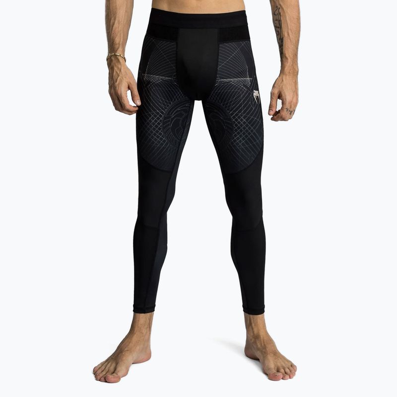 Leggings da allenamento Venum G-Fit Air Spats nero profondo/sabbia del deserto da uomo