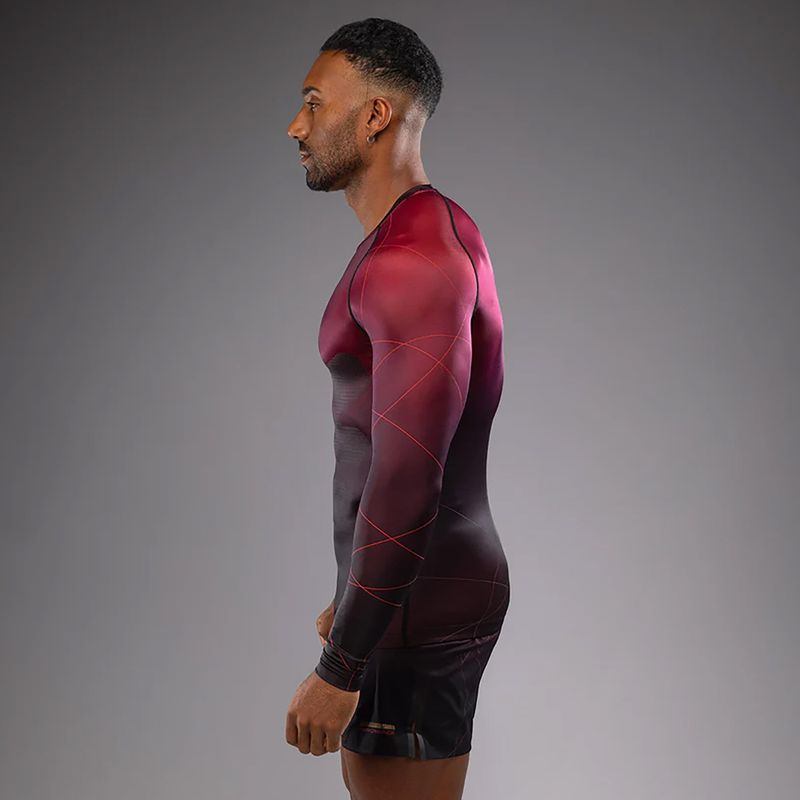 Rashguard Venum Tactical XT a manica lunga da allenamento da uomo nero/bordeaux/oro 4