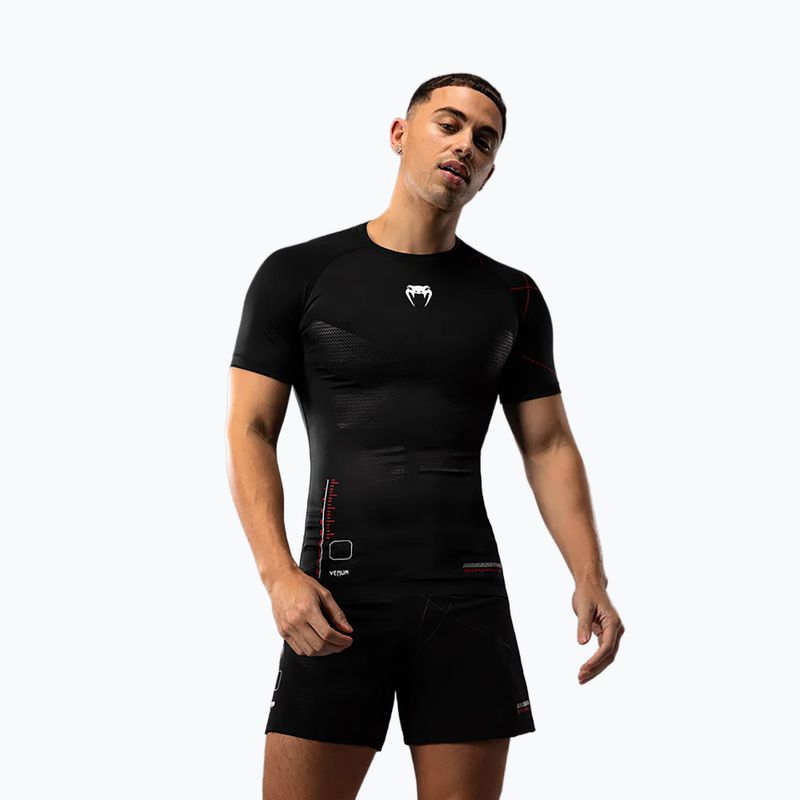 Maglietta da allenamento da uomo Venum Tactical XT Rashguard nero/rosso fuoco 2