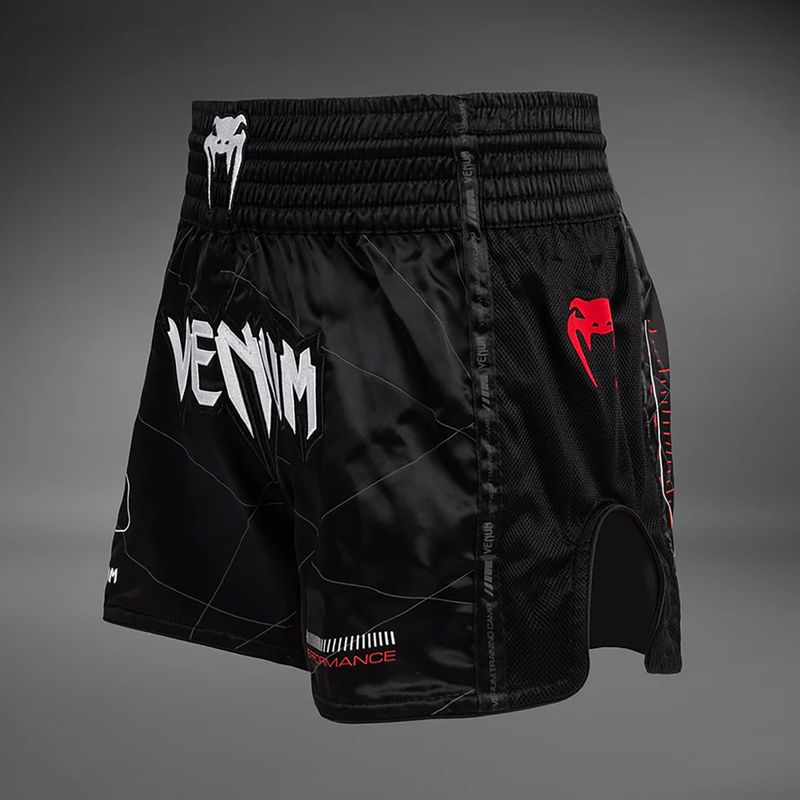 Pantaloncini da allenamento Venum Tactical XT Muay Thai da uomo nero/rosso fuoco 3