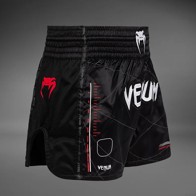 Pantaloncini da allenamento Venum Tactical XT Muay Thai da uomo nero/rosso fuoco 4