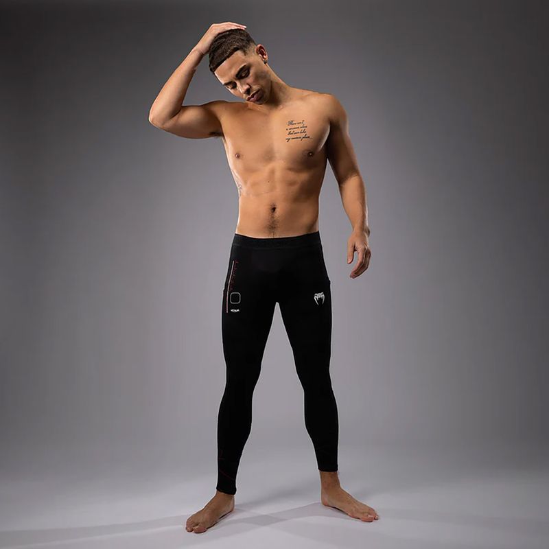 Leggings da allenamento da uomo Venum Tactical XT Spats nero/rosso fuoco 2